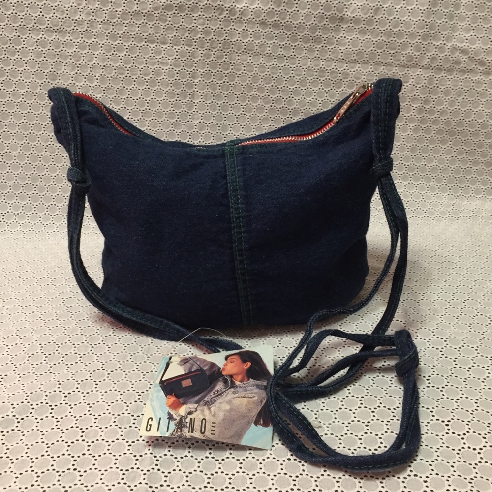 GITANO Vintage VTG 80s Express Aged Denim Jean Purse - Picture 3 of 8
